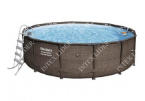 56666 Каркасный бассейн круглый Power Steel Deluxe Bestway 488х122 см