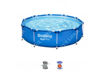 56679 Bestway Круглый каркасный бассейн 305х76см + фильтр-насос
